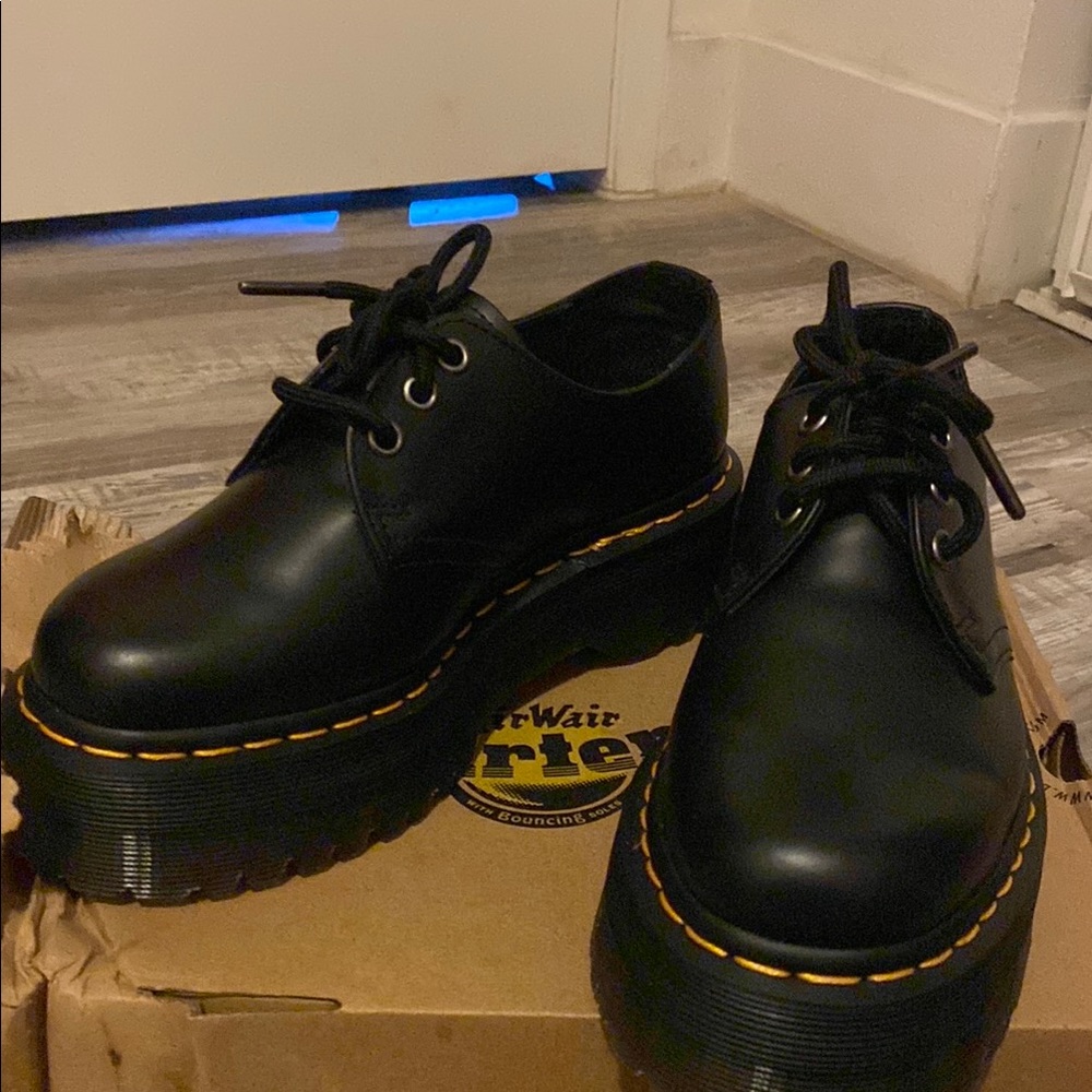 Dr. Martens Black Platform Lace-Up Shoes